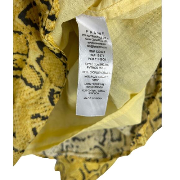 FRAME Off-The-Shoulder Billow Sleeve Top Python Pattern Size Medium‎ - Picture 9 of 10